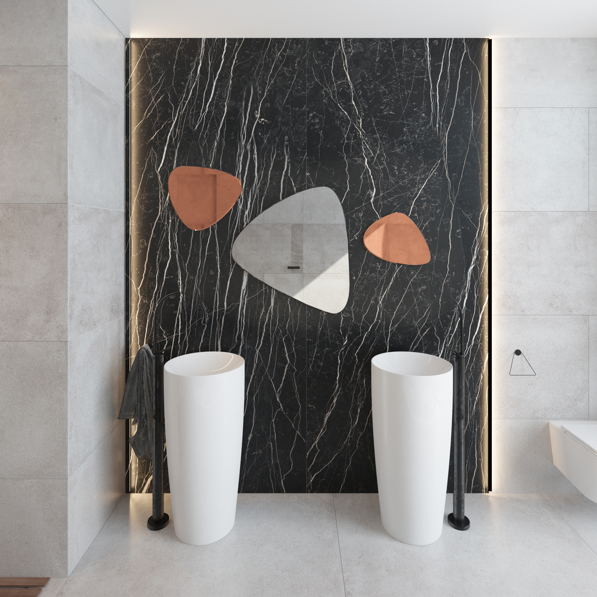 LAKRIMAE - Tre specchi a goccia eleganti per bagno di lusso, RoyalGlass